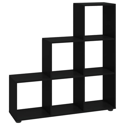 vidaXL Staircase Bookcase Black 107 cm Engineered Wood