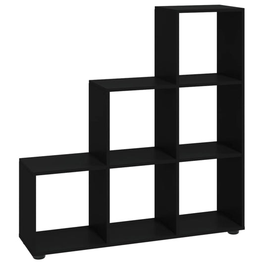 vidaXL Staircase Bookcase Black 107 cm Engineered Wood