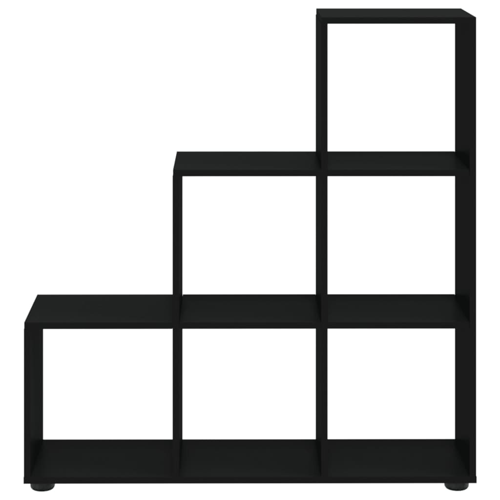 vidaXL Staircase Bookcase Black 107 cm Engineered Wood