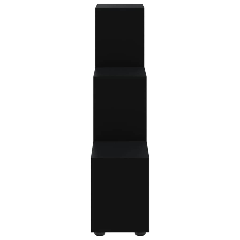 vidaXL Staircase Bookcase Black 107 cm Engineered Wood