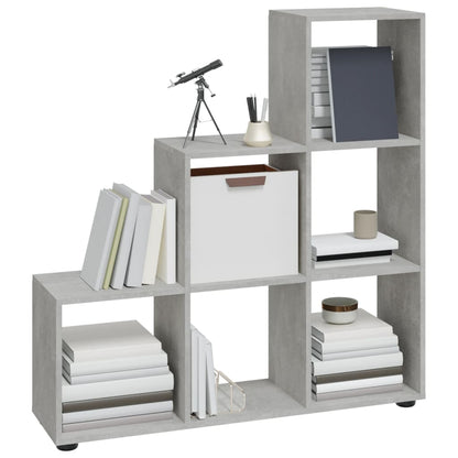vidaXL Staircase Bookcase Concrete Grey 107 cm Engineered Wood