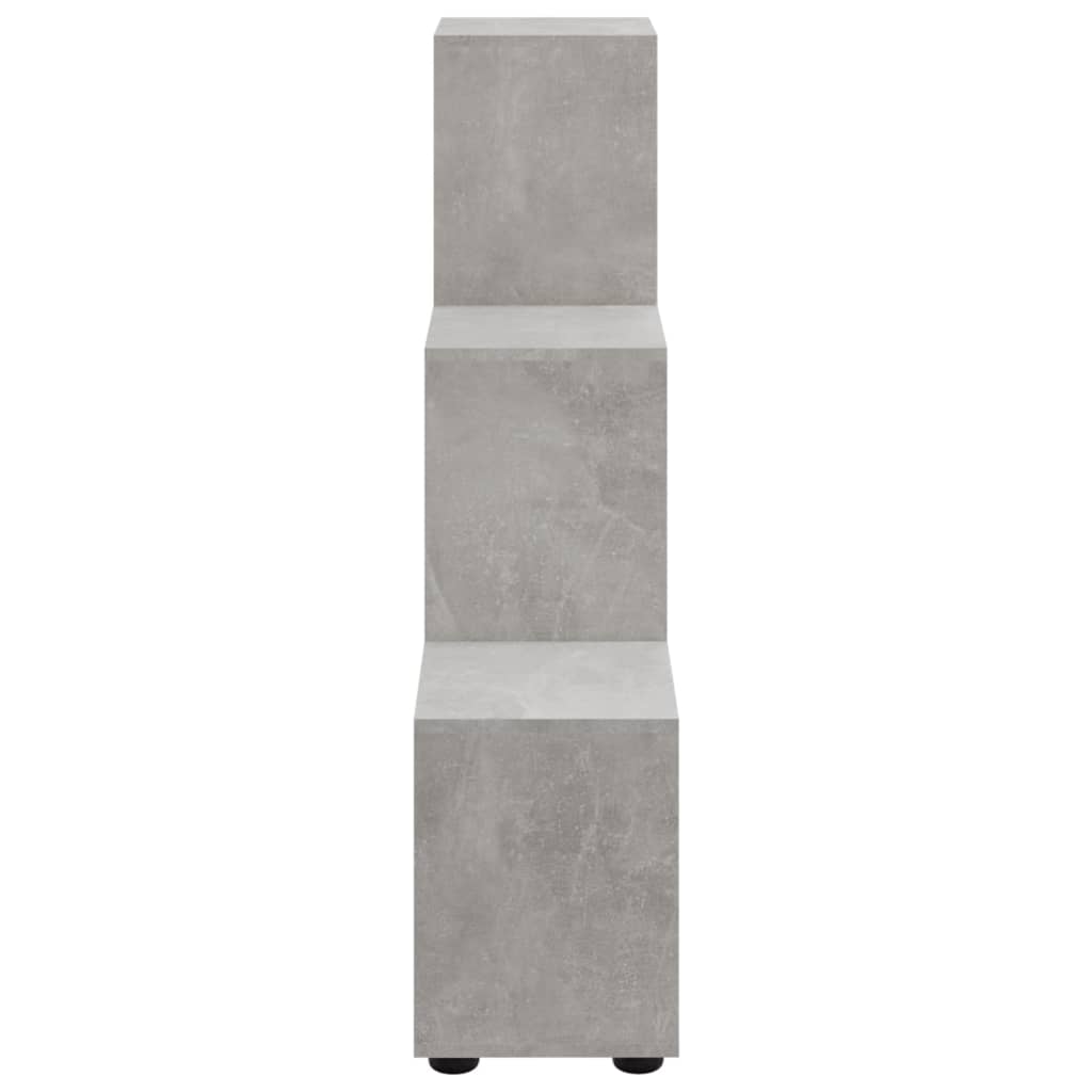 vidaXL Staircase Bookcase Concrete Grey 107 cm Engineered Wood