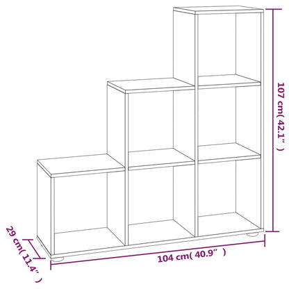 vidaXL Staircase Bookcase Concrete Grey 107 cm Engineered Wood