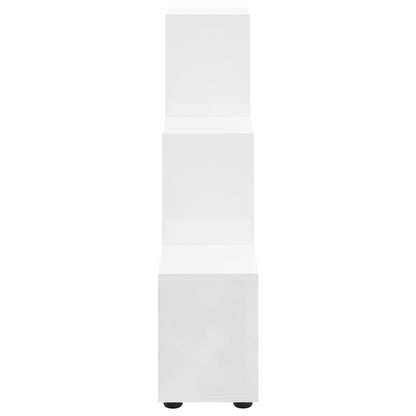 vidaXL Staircase Bookcase High Gloss White 107 cm Engineered Wood