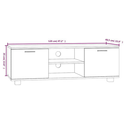 vidaXL TV Cabinet White 120x40.5x35 cm Engineered Wood
