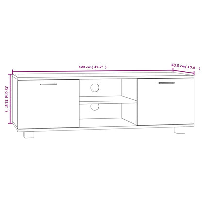 vidaXL TV Cabinet Sonoma Oak 120x40.5x35 cm Engineered Wood