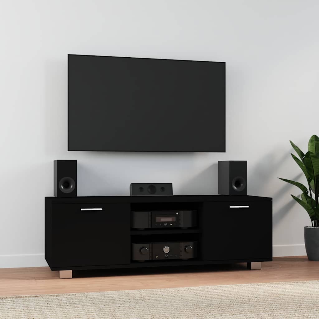 vidaXL TV Cabinet Black 120x40,5x35 cm Engineered Wood