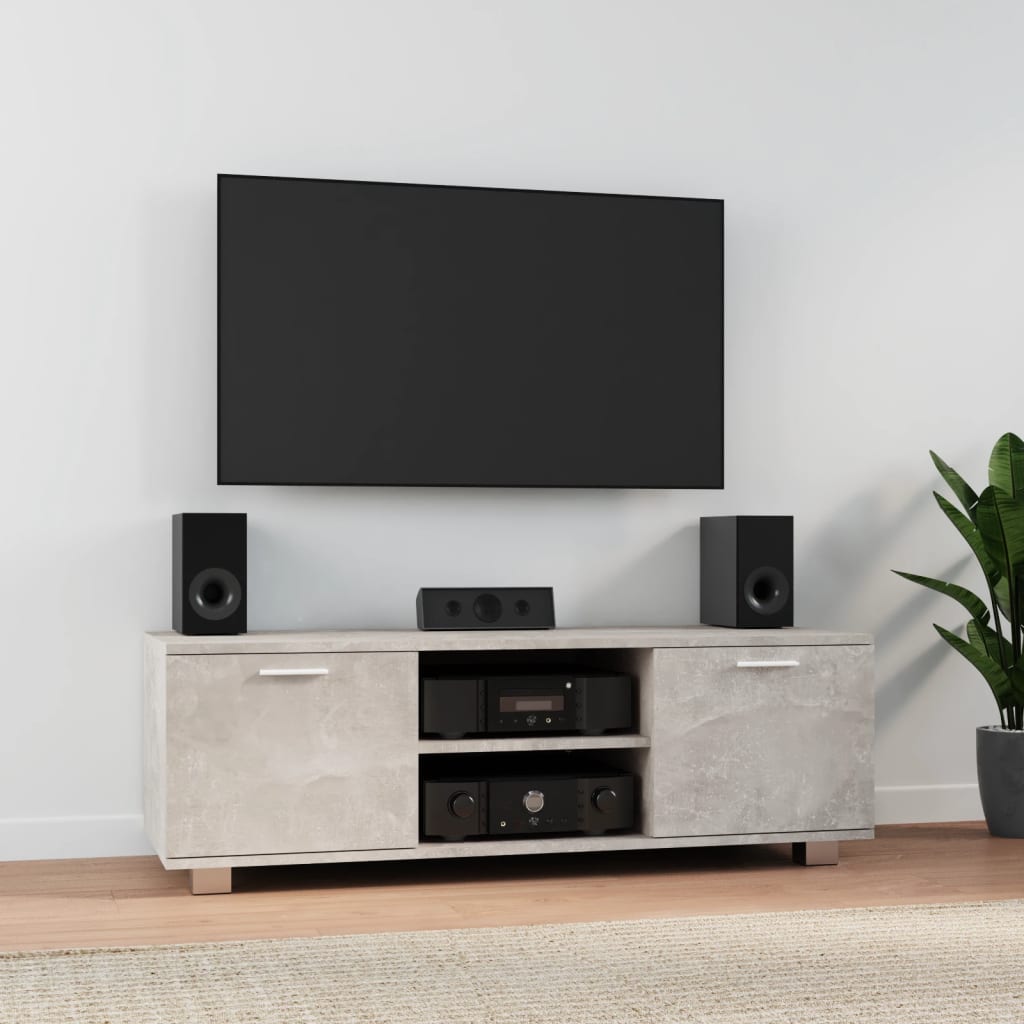 vidaXL TV Cabinet Concrete Grey 120x40.5x35 cm Engineered Wood