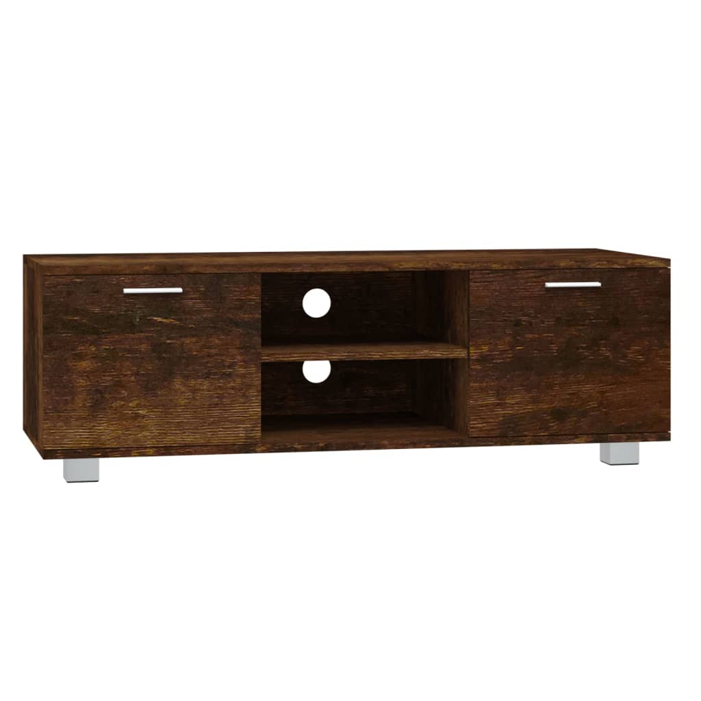 vidaXL TV Cabinet Smoked Oak 120x40.5x35 cm Engineered Wood