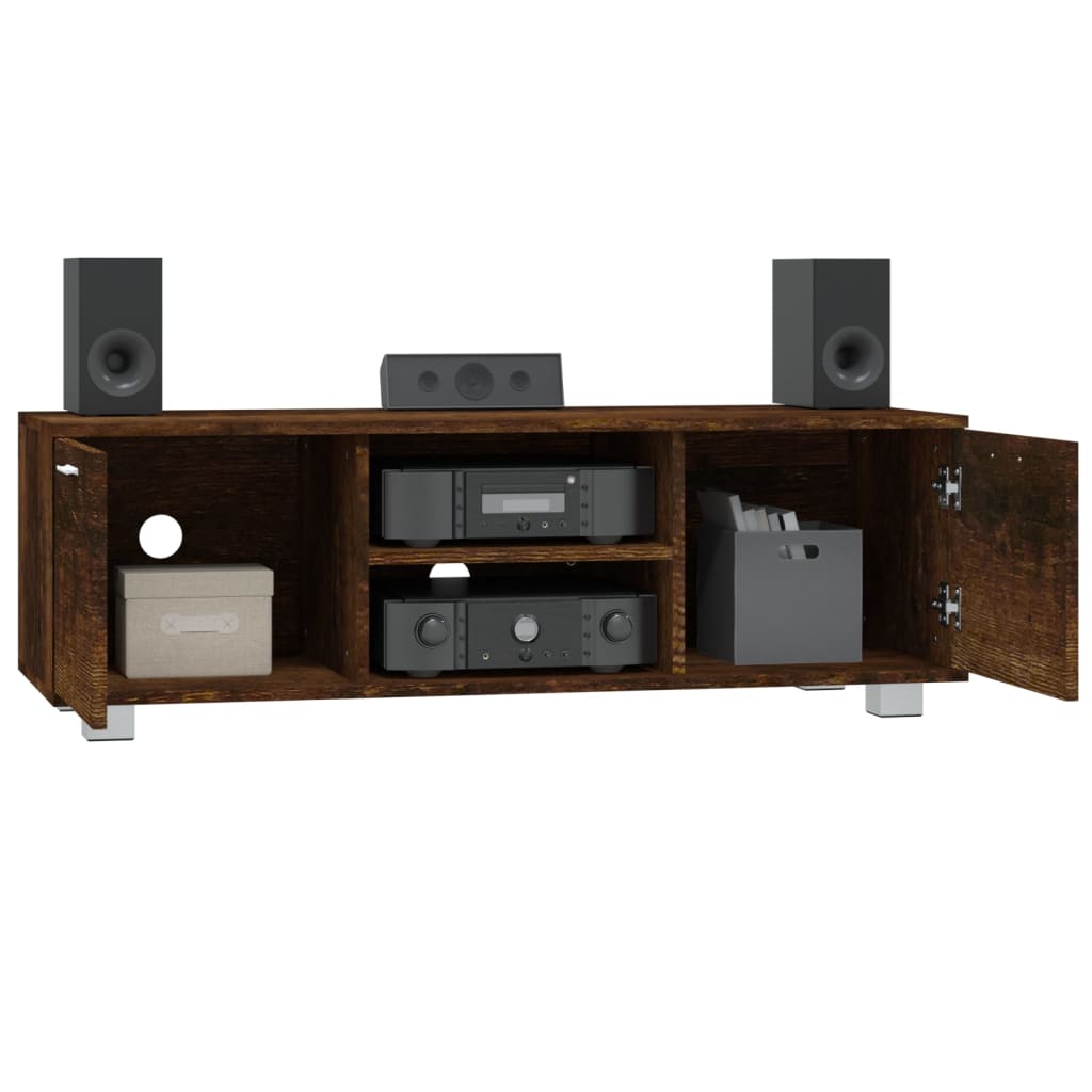 vidaXL TV Cabinet Smoked Oak 120x40.5x35 cm Engineered Wood