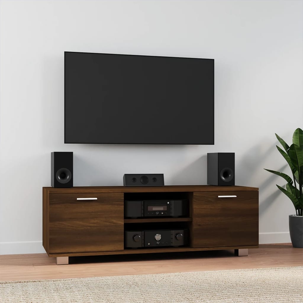 vidaXL TV Cabinet Brown Oak 120x40.5x35 cm Engineered Wood
