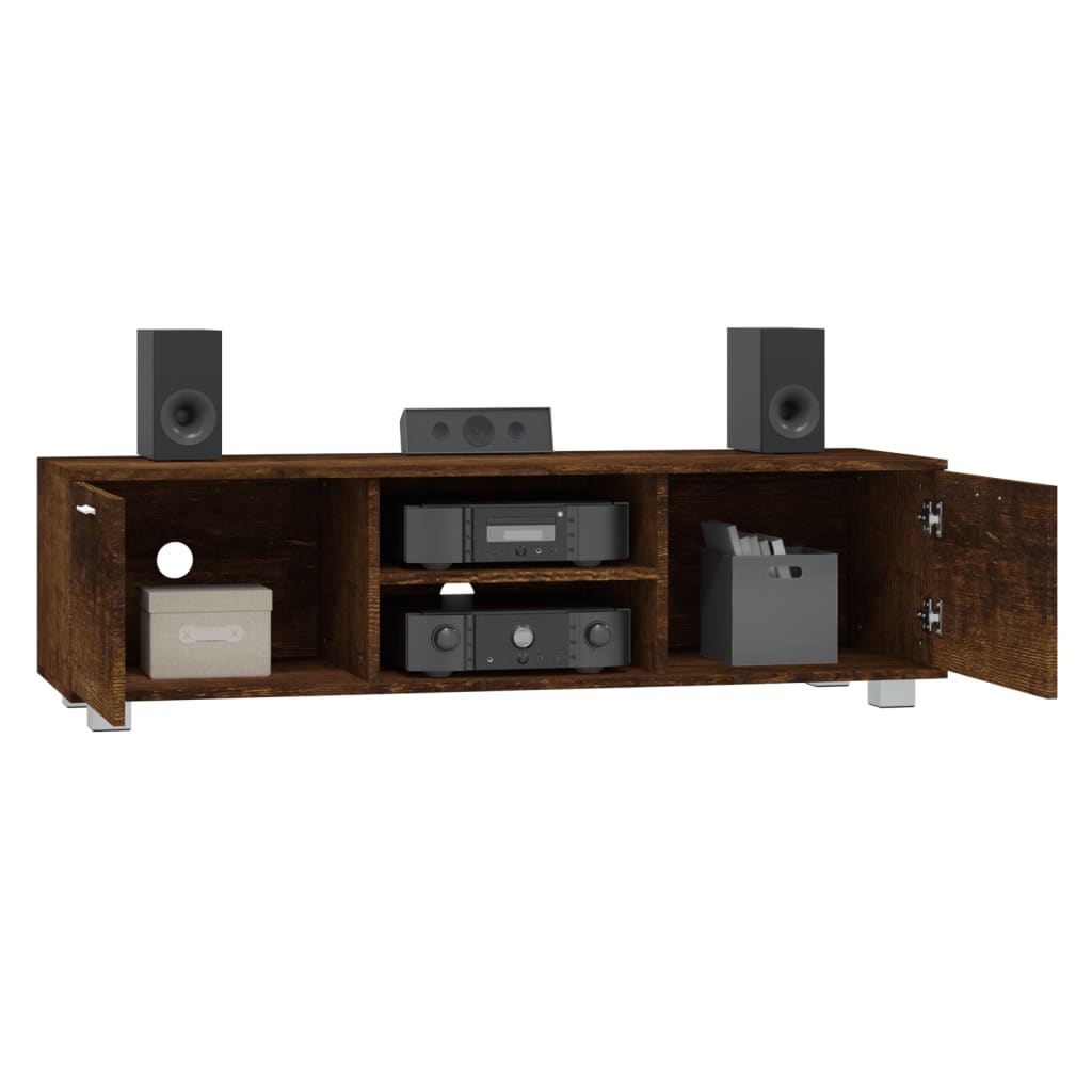 vidaXL TV Cabinet Smoked Oak 140x40.5x35 cm Engineered Wood