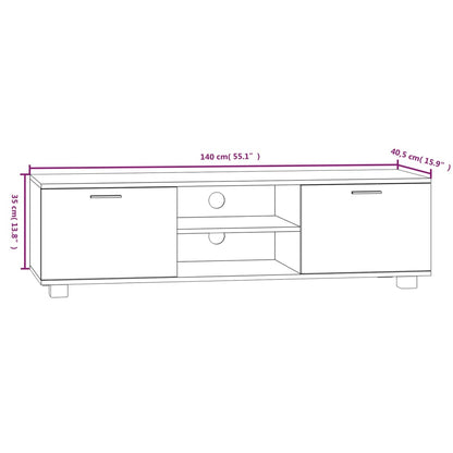 vidaXL TV Cabinet Smoked Oak 140x40.5x35 cm Engineered Wood