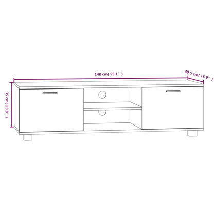 vidaXL TV Cabinet Grey Sonoma 140x40.5x35 cm Engineered Wood