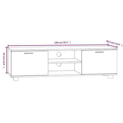 vidaXL TV Cabinet Brown Oak 140x40.5x35 cm Engineered Wood