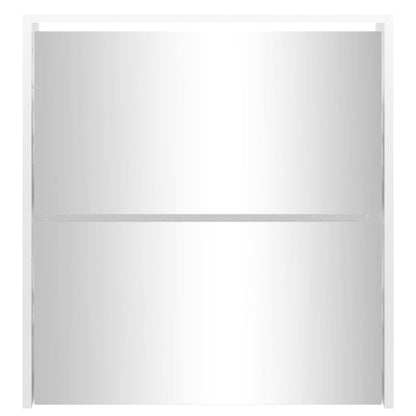 vidaXL Shoe Cabinet with Mirror 2-Layer High Gloss White 63x17x67 cm