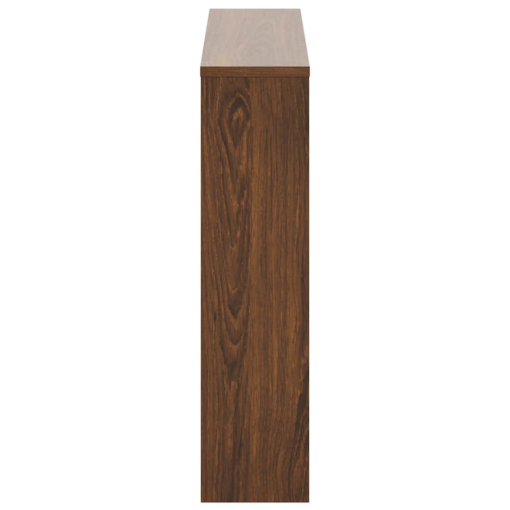 vidaXL Shoe Cabinet with Mirror 2-Layer Brown Oak 63x17x67 cm