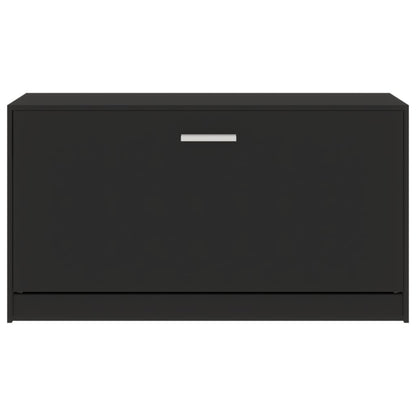 vidaXL Shoe Bench Black 80x24x45 cm Engineered Wood