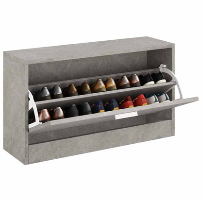 vidaXL Shoe Bench Concrete Grey 80x24x45 cm Engineered Wood