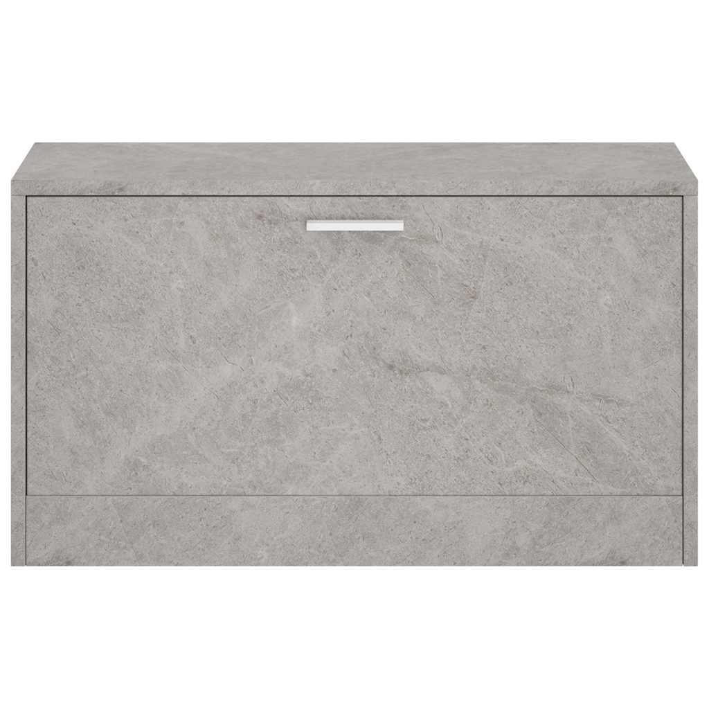 vidaXL Shoe Bench Concrete Grey 80x24x45 cm Engineered Wood