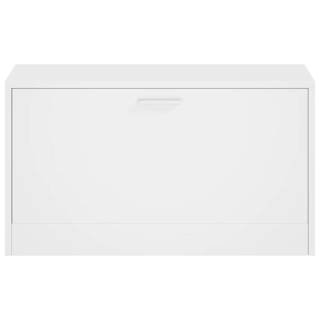 vidaXL Shoe Bench High Gloss White 80x24x45 cm Engineered Wood