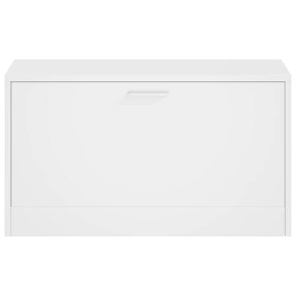vidaXL Shoe Bench High Gloss White 80x24x45 cm Engineered Wood