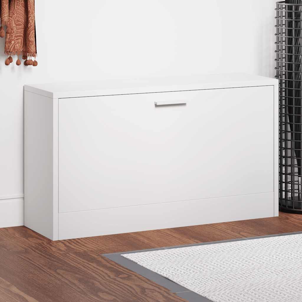 vidaXL Shoe Bench High Gloss White 80x24x45 cm Engineered Wood