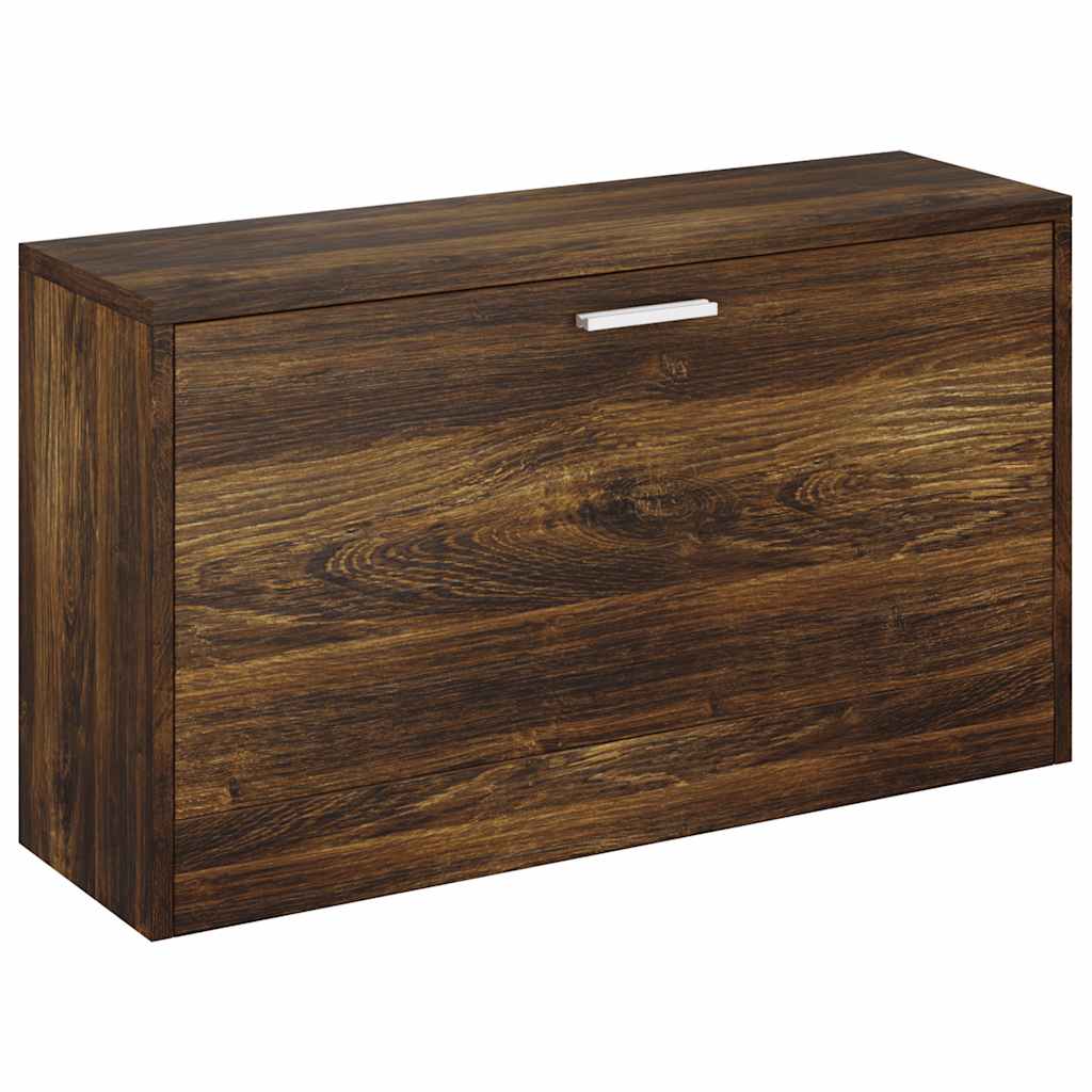 vidaXL Shoe Bench Smoked Oak 80x24x45 cm Engineered Wood