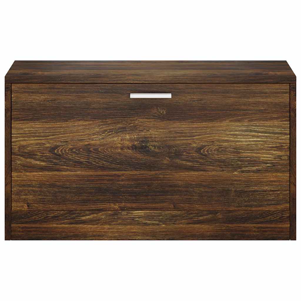 vidaXL Shoe Bench Smoked Oak 80x24x45 cm Engineered Wood