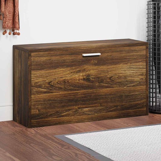 vidaXL Shoe Bench Smoked Oak 80x24x45 cm Engineered Wood