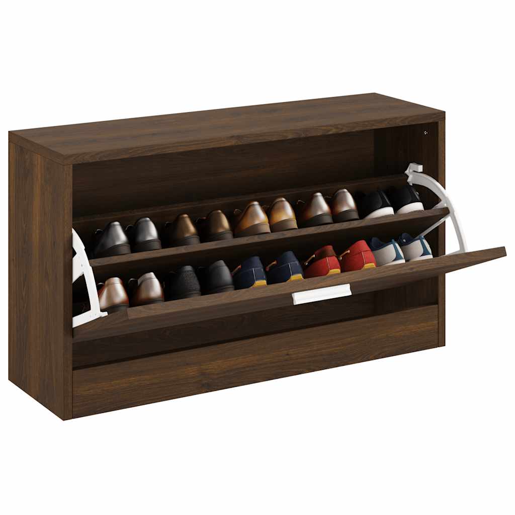 vidaXL Shoe Bench Brown Oak 80x24x45 cm Engineered Wood