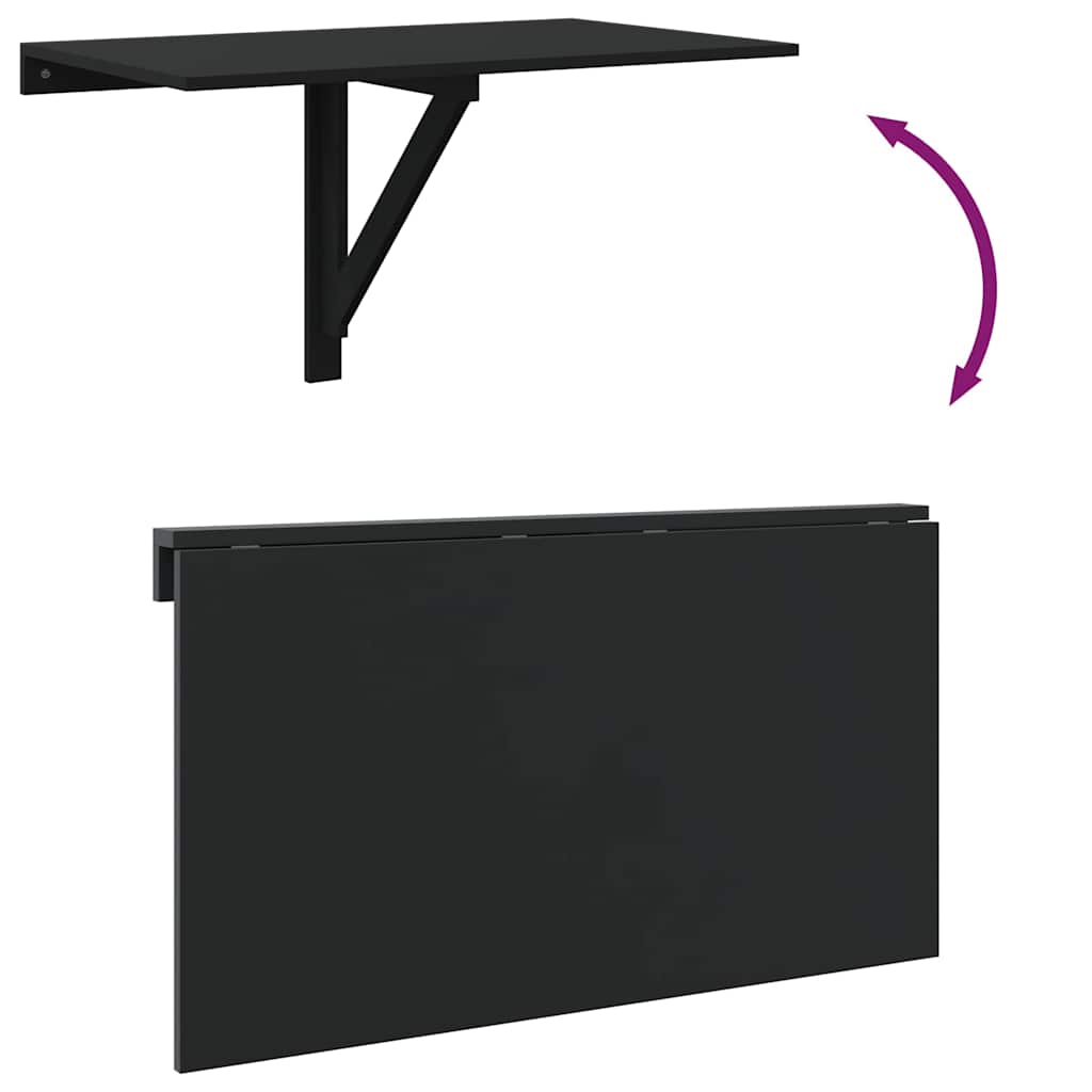 vidaXL Folding Wall Table Black 100x60x56 cm Engineered Wood