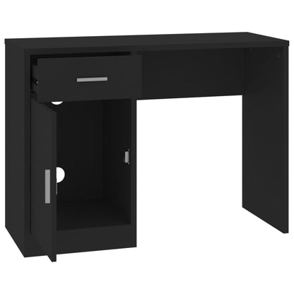 vidaXL Desk with Drawer&Cabinet Black 100x40x73 cm Engineered Wood