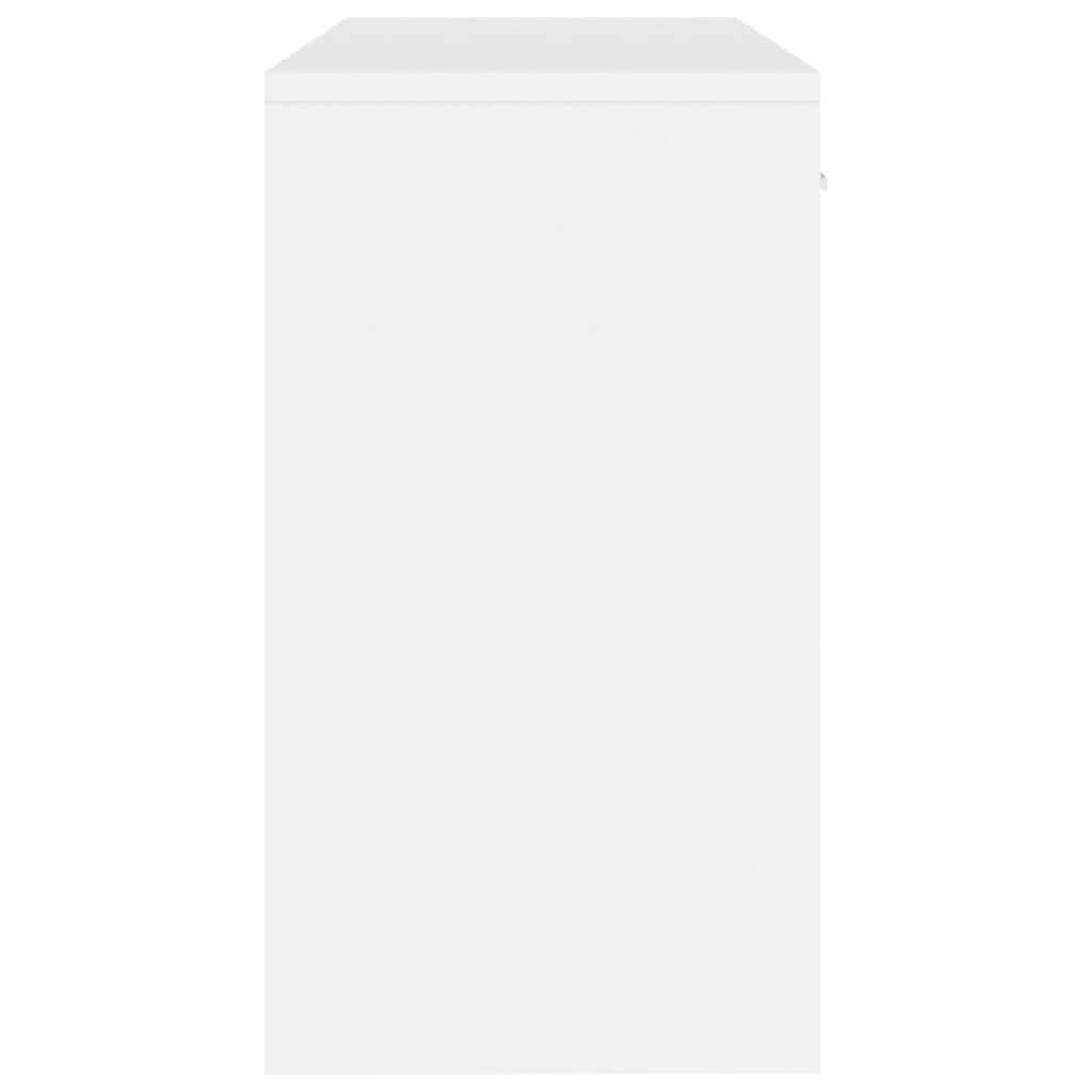 vidaXL Desk with Drawer&Cabinet High Gloss White 100x40x73 cm