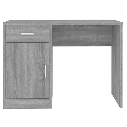vidaXL Desk with Drawer&Cabinet Grey Sonoma 100x40x73 cm Engineered Wood