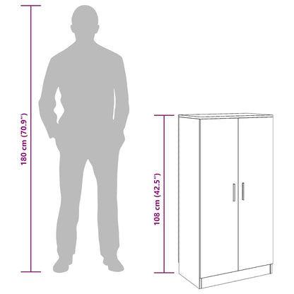 vidaXL Shoe Cabinet Grey Sonoma 55x35x108 cm Engineered Wood