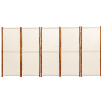 vidaXL 5-Panel Room Divider Cream White 350x180 cm