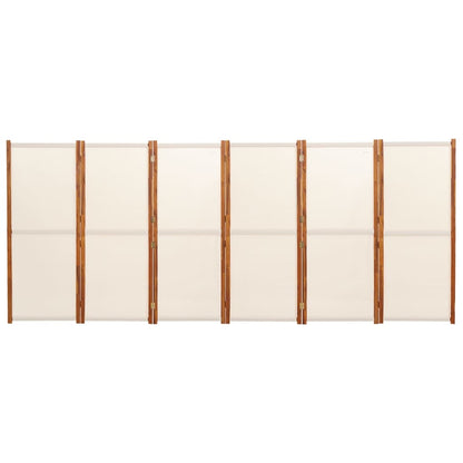 vidaXL 6-Panel Room Divider Cream White 420x180 cm