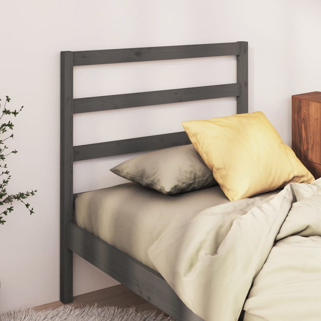 vidaXL Bed Headboard | Grey | Solid pine wood | Double | Nice Design