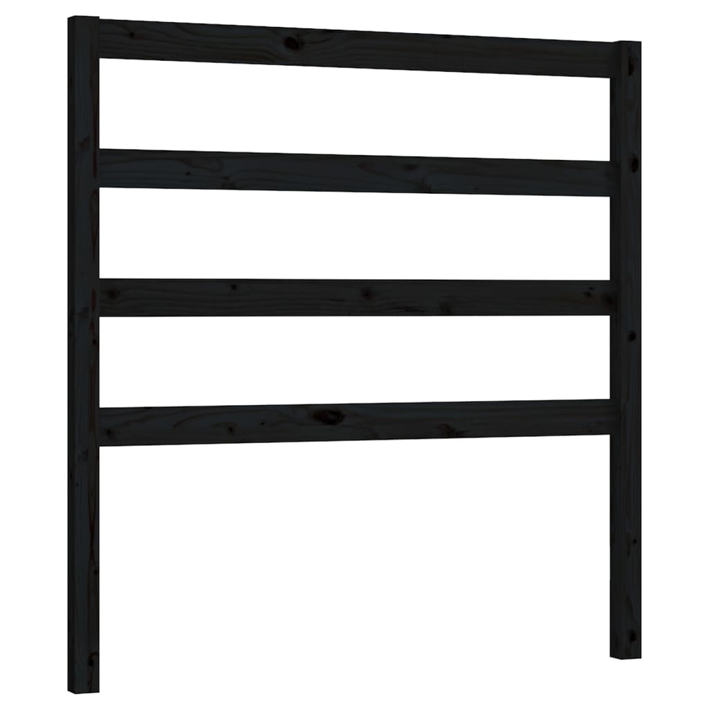vidaXL Bed Headboard | Black | Solid pine wood | Suitable for double bed