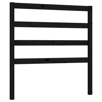 vidaXL Bed Headboard | Black | Solid pine wood | Suitable for double bed