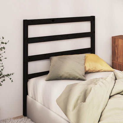 vidaXL Bed Headboard | Black | Solid pine wood | Suitable for double bed