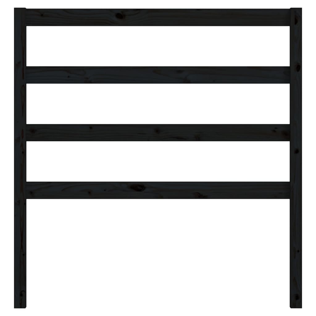 vidaXL Bed Headboard | Black | Solid pine wood | Suitable for double bed