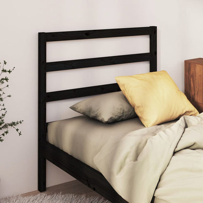 vidaXL Bed Headboard | Black | Solid pine wood | Suitable for double bed