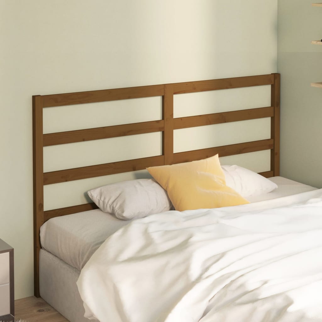 vidaXL Bed Headboard | Honey brown | Solid pine wood | 126x4x100 cm