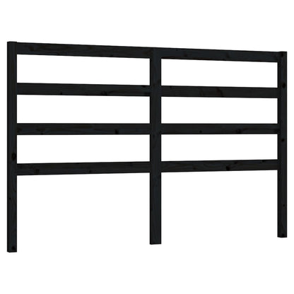 vidaXL Bed Headboard | Black | Solid Pine Wood | Decorative Inlays