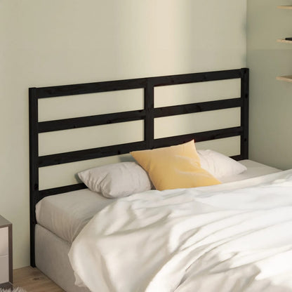 vidaXL Bed Headboard | Black | Solid Pine Wood | Decorative Inlays