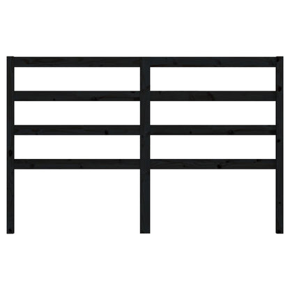 vidaXL Bed Headboard | Black | Solid Pine Wood | Decorative Inlays