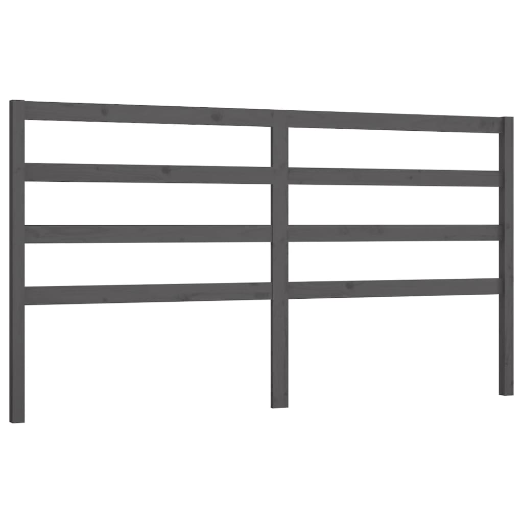 vidaXL Bed Headboard Grey 206x4x100 cm Solid Wood Pine