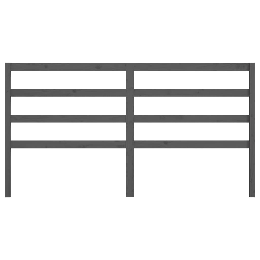 vidaXL Bed Headboard Grey 206x4x100 cm Solid Wood Pine